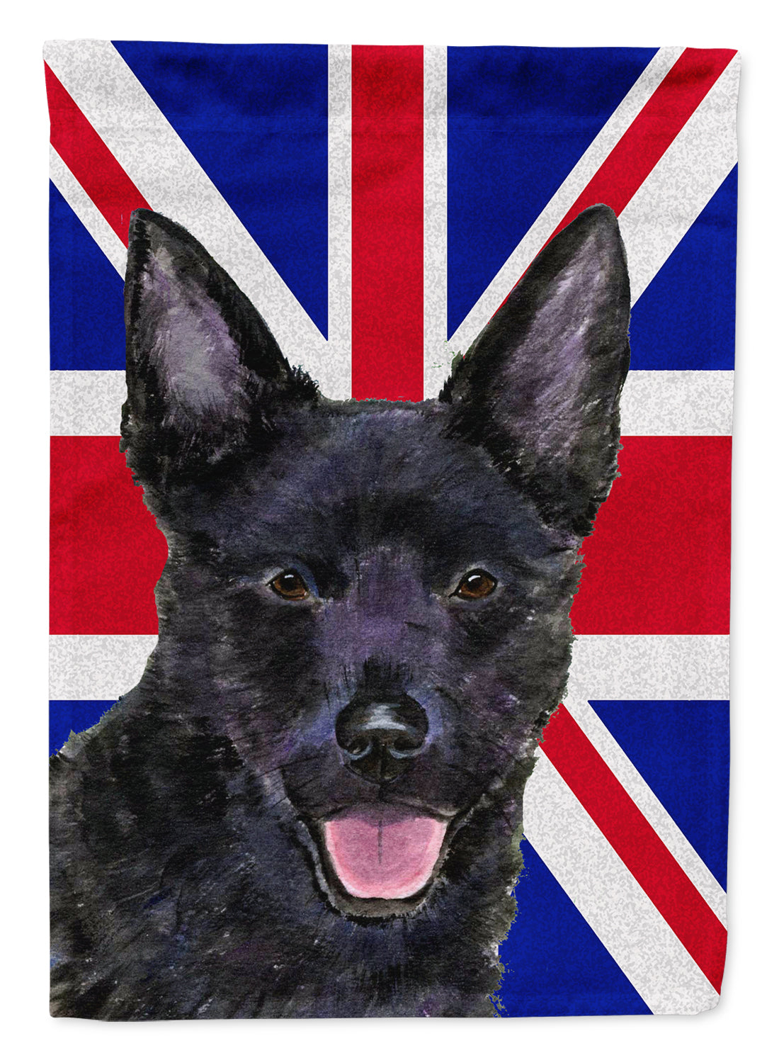 Australian Kelpie with English Union Jack British Flag Garden Flag – Decorative Outdoor Yard Flag SS4940GF