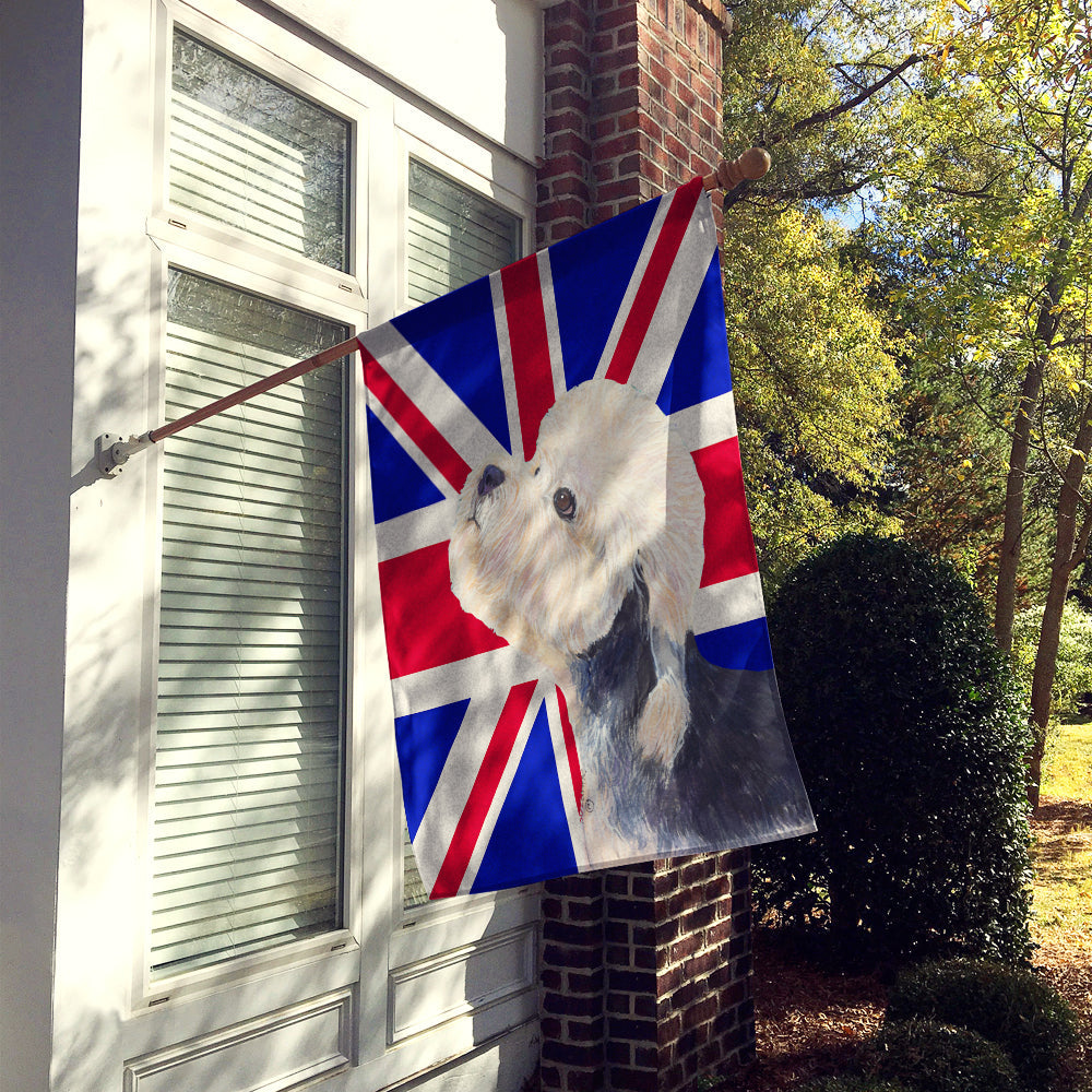 Dandie Dinmont Terrier with English Union Jack British Flag Flag Canvas House Size SS4945CHF