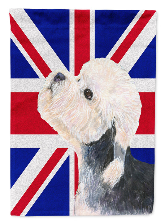 Dandie Dinmont Terrier with English Union Jack British Flag Garden Flag - Outdoor Decorative Yard Flag