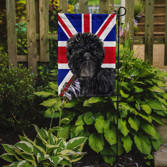 Affenpinscher with English Union Jack British Flag Garden Flag - Outdoor Decorative Yard Flag SS4953GF
