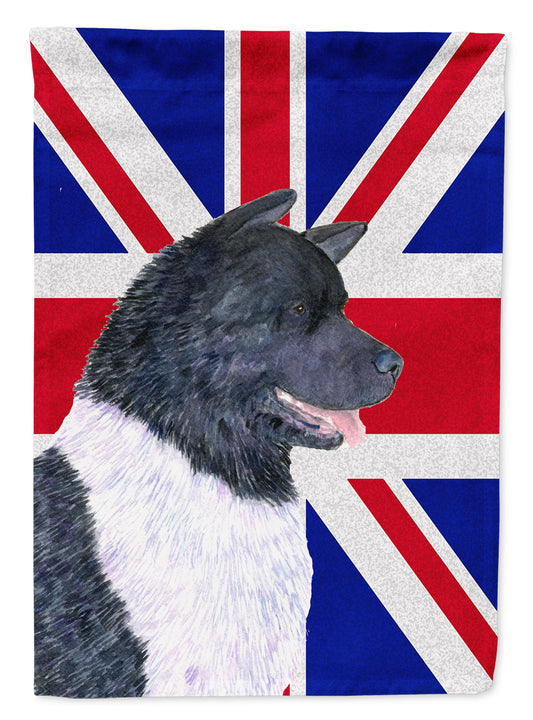 Akita with English Union Jack British Flag Garden Flag - Outdoor Decorative Yard Flag