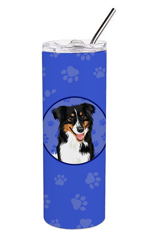 Australian Shepherd Black Tricolor #3  Stainless Steel 20 oz Skinny Tumbler