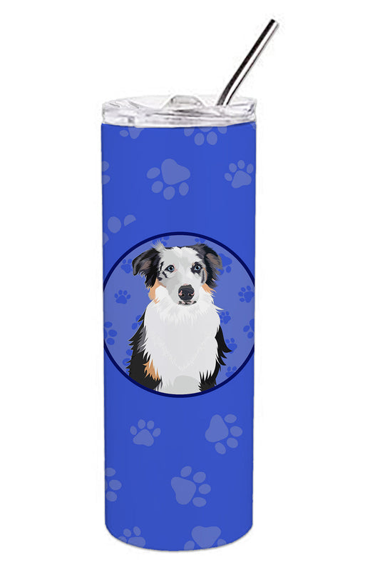 Australian Shepherd Blue Merle #1  Stainless Steel 20 oz Skinny Tumbler