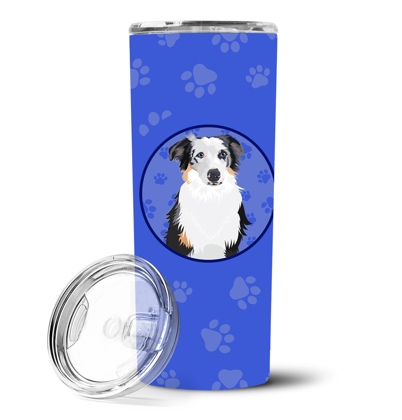 Australian Shepherd Blue Merle #1  Stainless Steel 20 oz Skinny Tumbler
