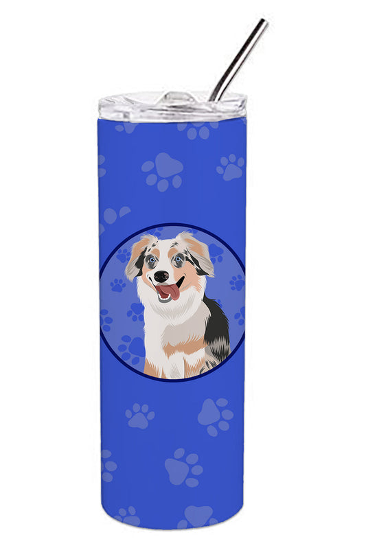 Australian Shepherd Blue Merle Puppy #1  Stainless Steel 20 oz Skinny Tumbler