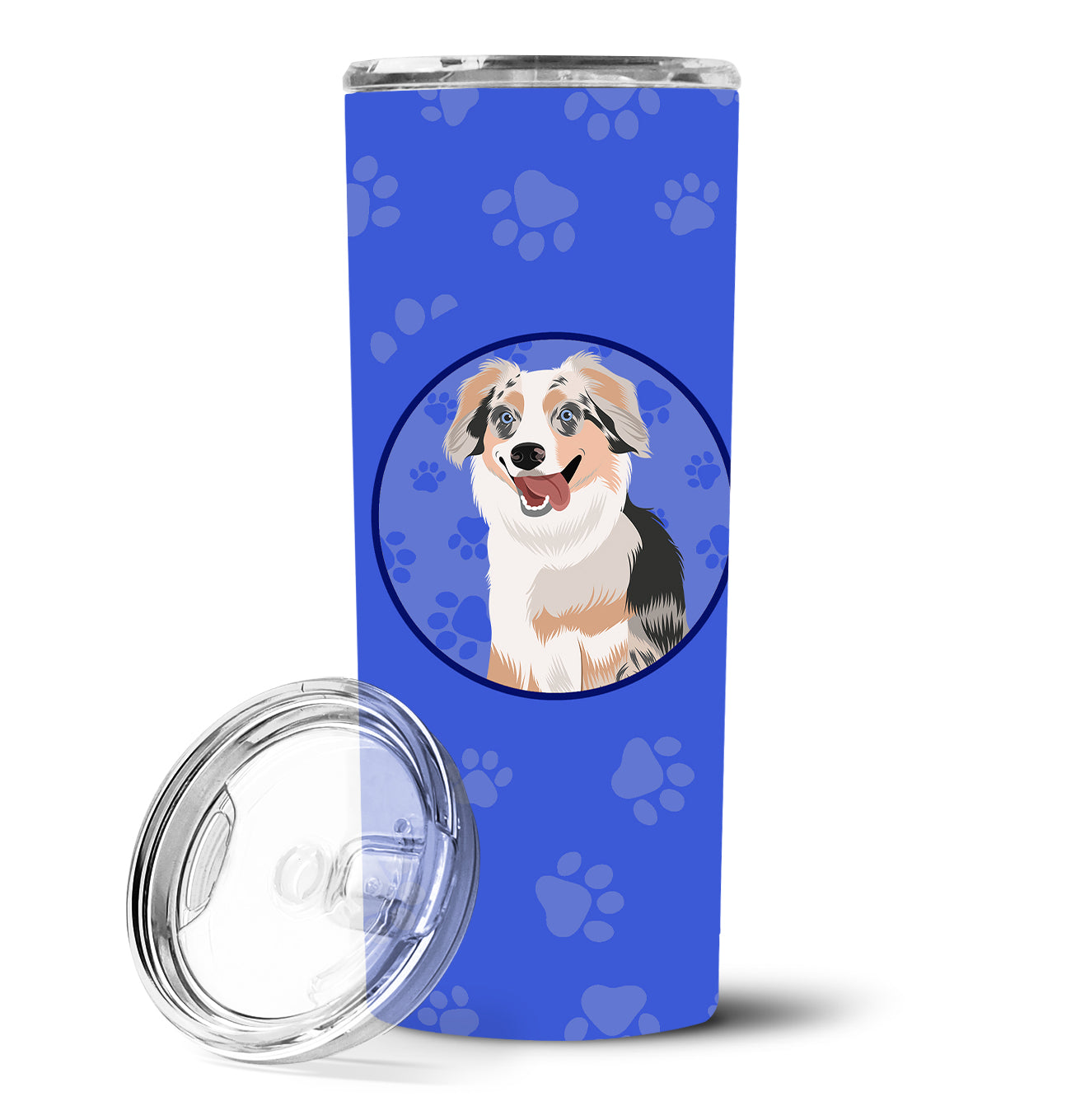 Australian Shepherd Blue Merle Puppy #1  Stainless Steel 20 oz Skinny Tumbler