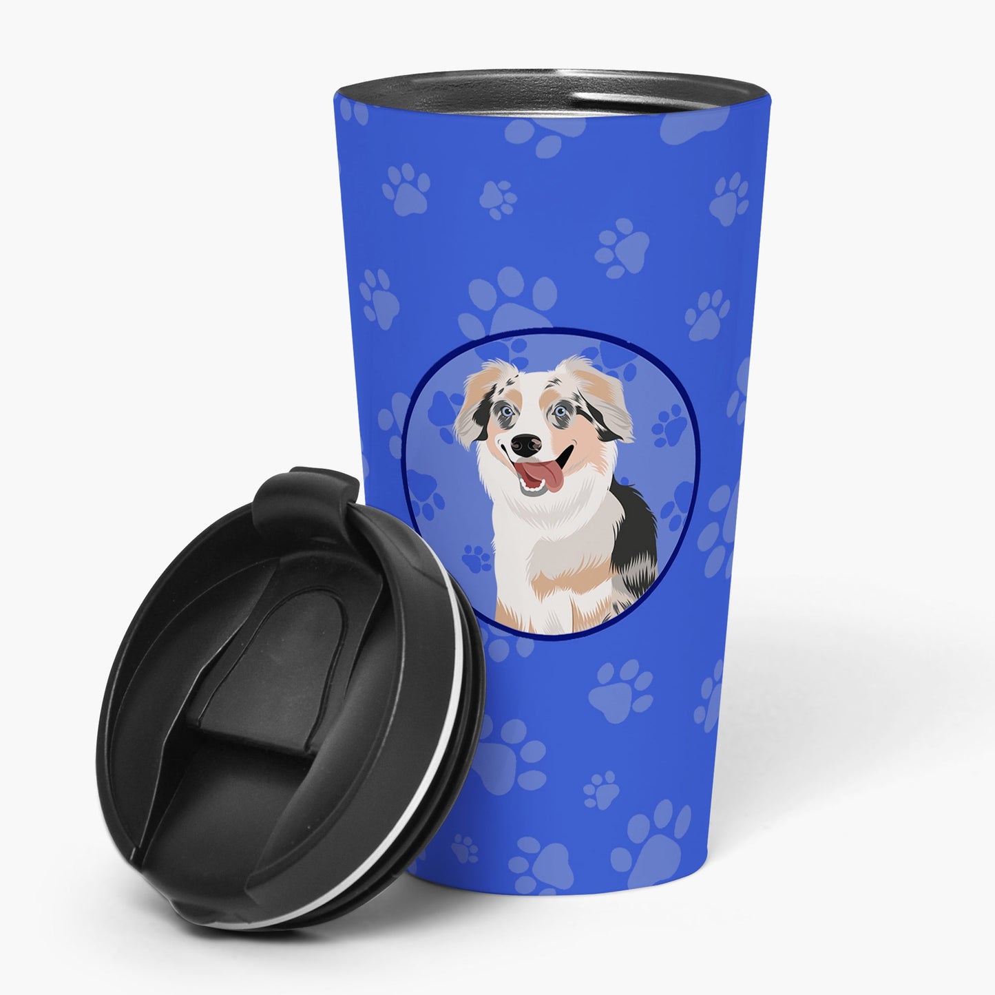 Australian Shepherd Blue Merle Puppy #1  Stainless Steel 16 oz  Tumbler