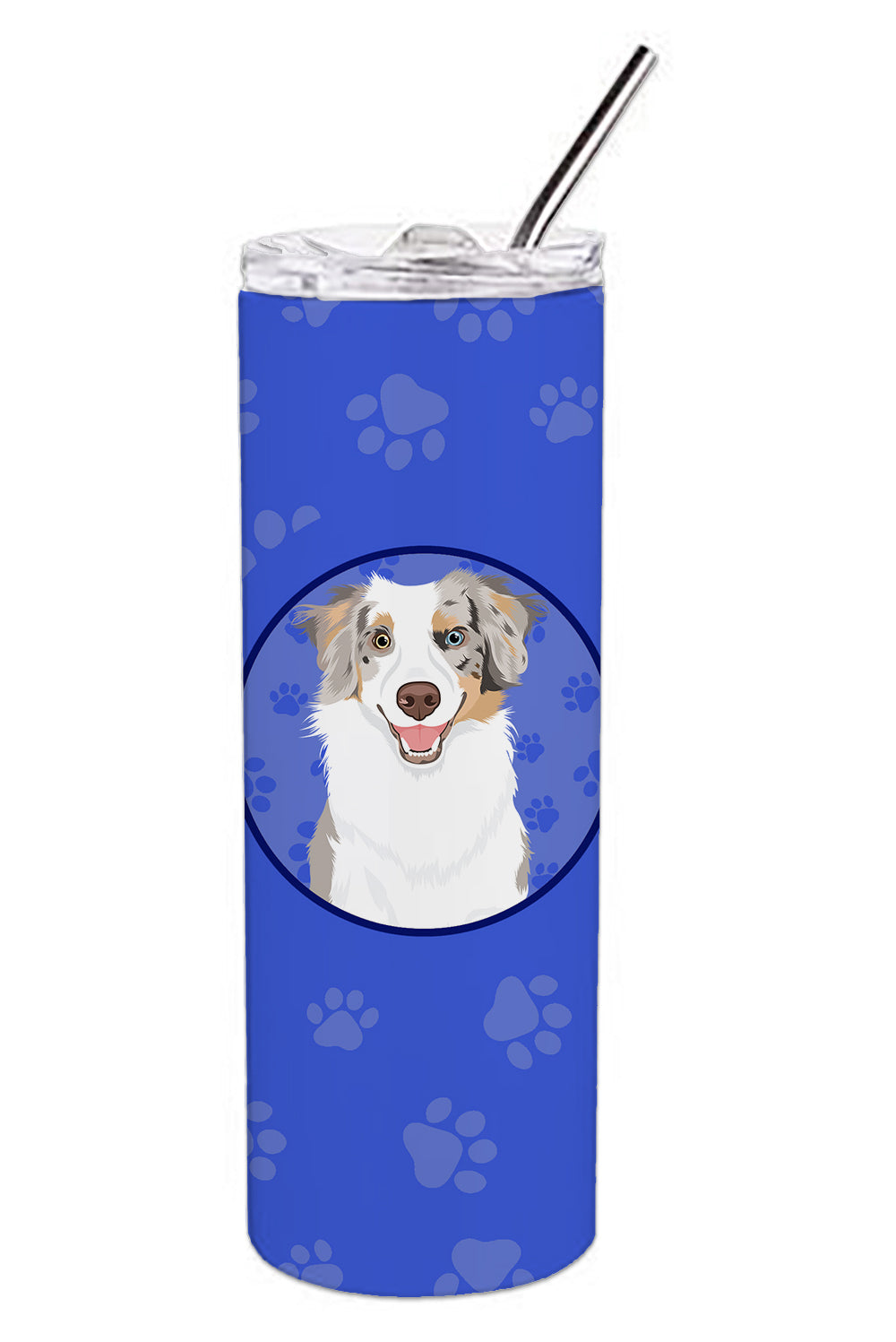 Australian Shepherd Red Merle Tricolor #1  Stainless Steel 20 oz Skinny Tumbler