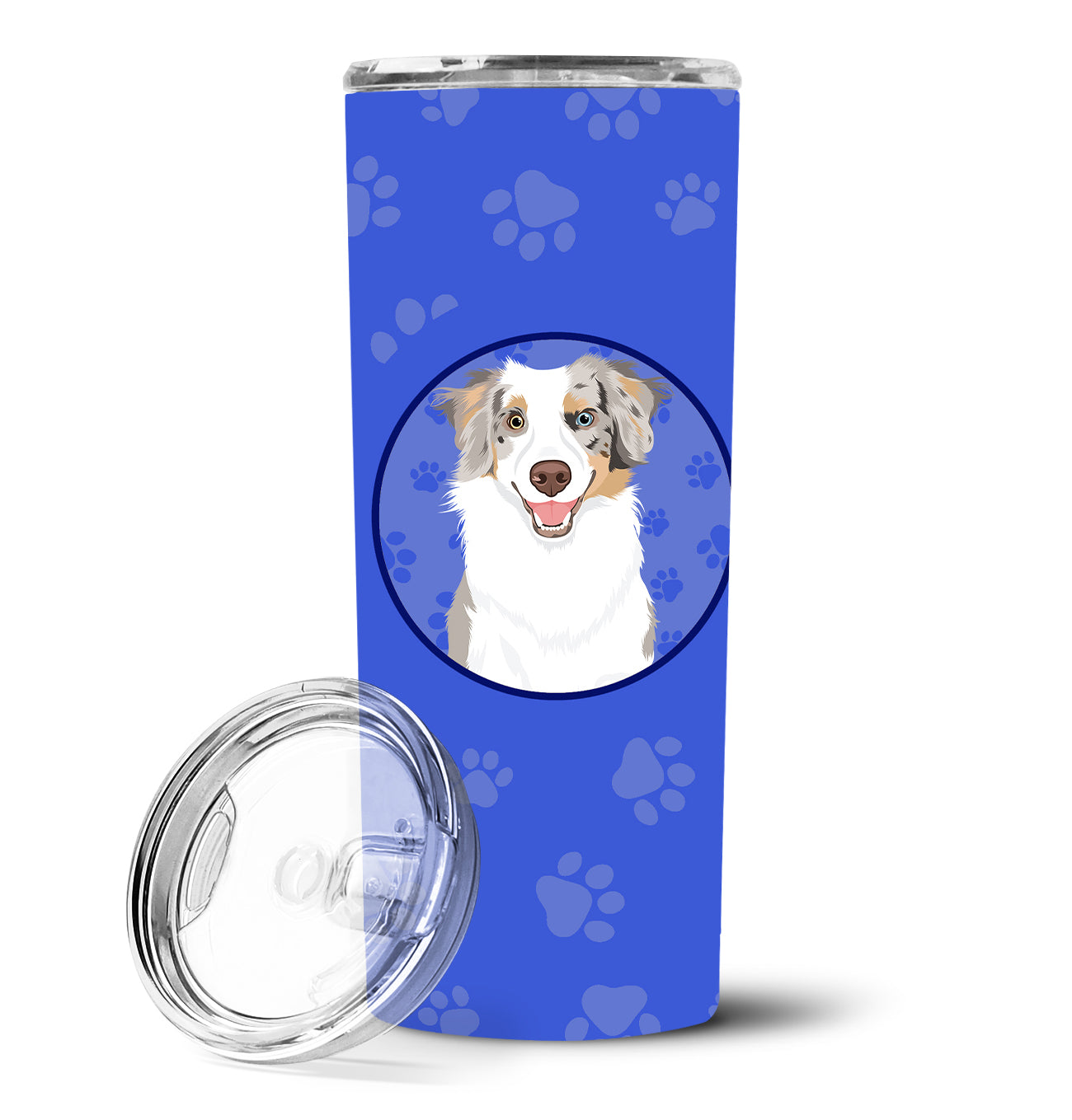 Australian Shepherd Red Merle Tricolor #1  Stainless Steel 20 oz Skinny Tumbler