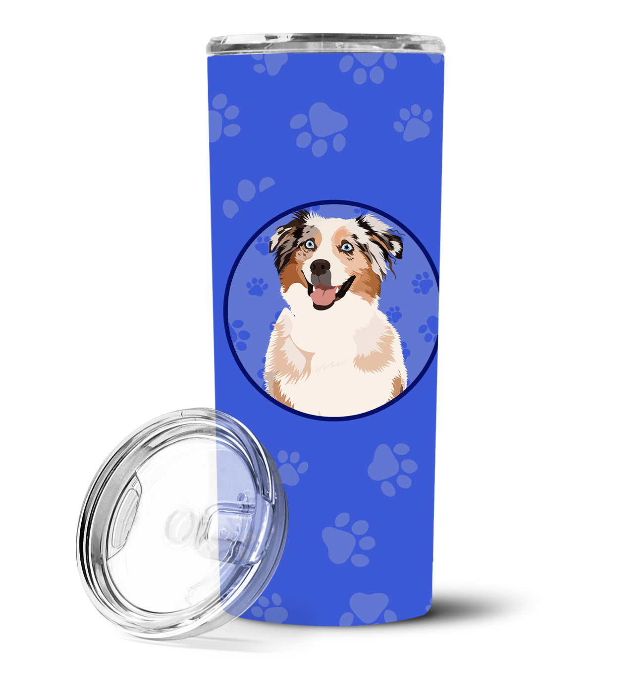Australian Shepherd Red Merle Tricolor #2  Stainless Steel 20 oz Skinny Tumbler