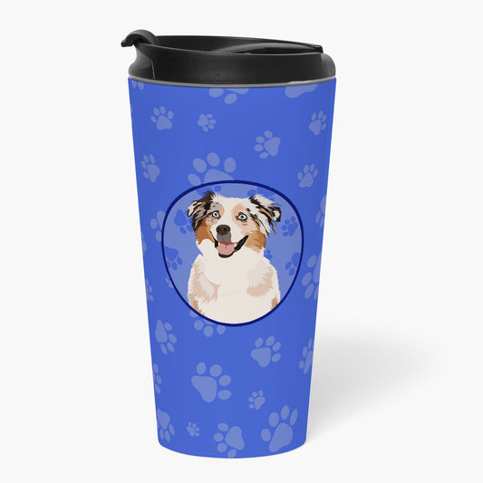 Australian Shepherd Red Merle Tricolor #2  Stainless Steel 16 oz  Tumbler