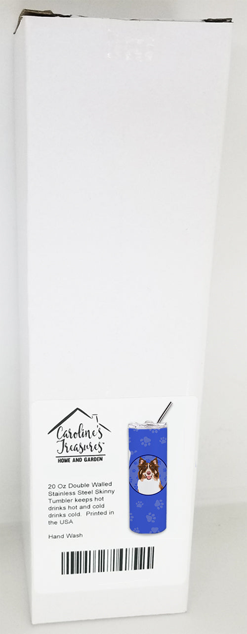 Australian Shepherd Red Tricolor #2  Stainless Steel 20 oz Skinny Tumbler