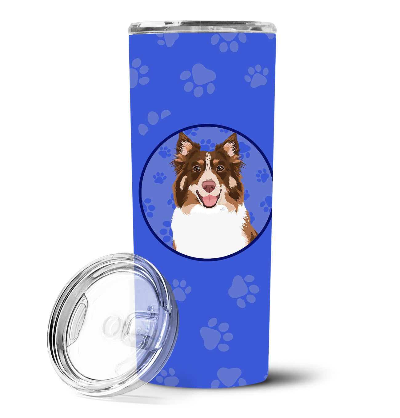 Australian Shepherd Red Tricolor #2  Stainless Steel 20 oz Skinny Tumbler