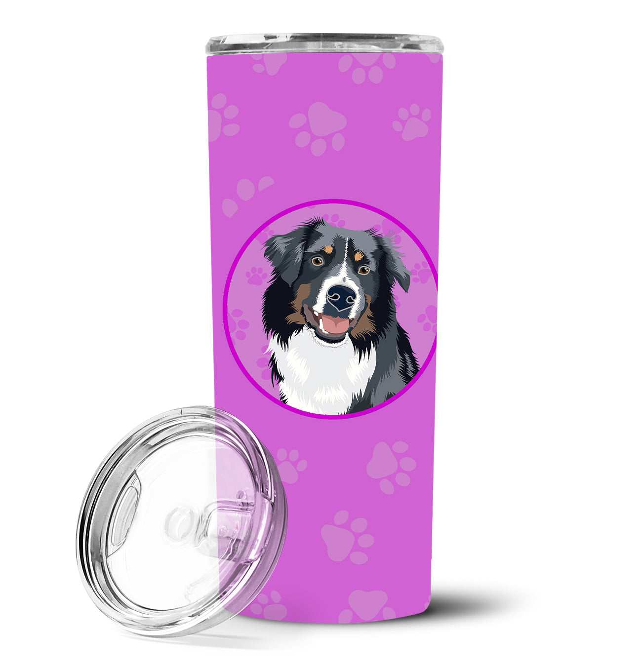 Australian Shepherd Black Tricolor #1  Stainless Steel 20 oz Skinny Tumbler