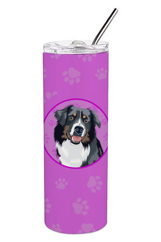 Australian Shepherd Black Tricolor #1  Stainless Steel 20 oz Skinny Tumbler