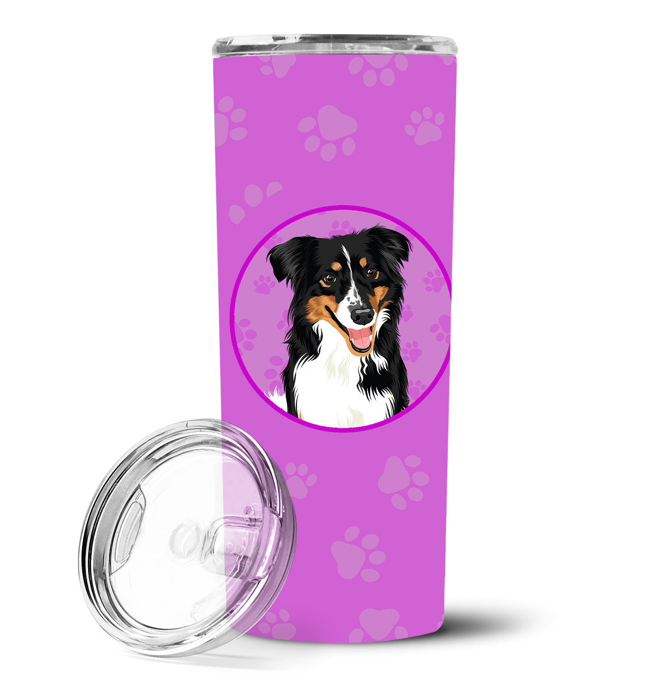 Australian Shepherd Black Tricolor #3 Stainless Steel 20 oz Skinny Tumbler
