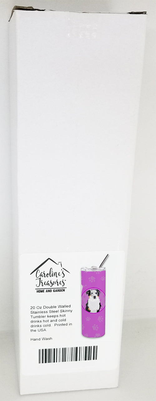 Australian Shepherd Blue Merle #1 Stainless Steel 20 oz Skinny Tumbler