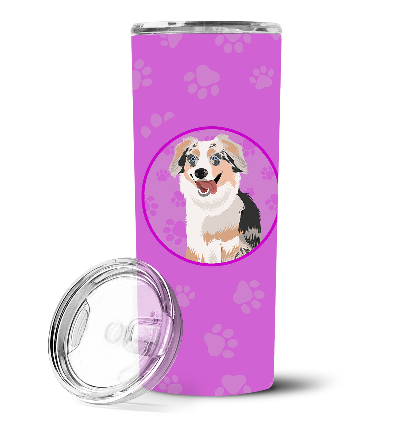 Australian Shepherd Blue Merle Puppy #1 Stainless Steel 20 oz Skinny Tumbler