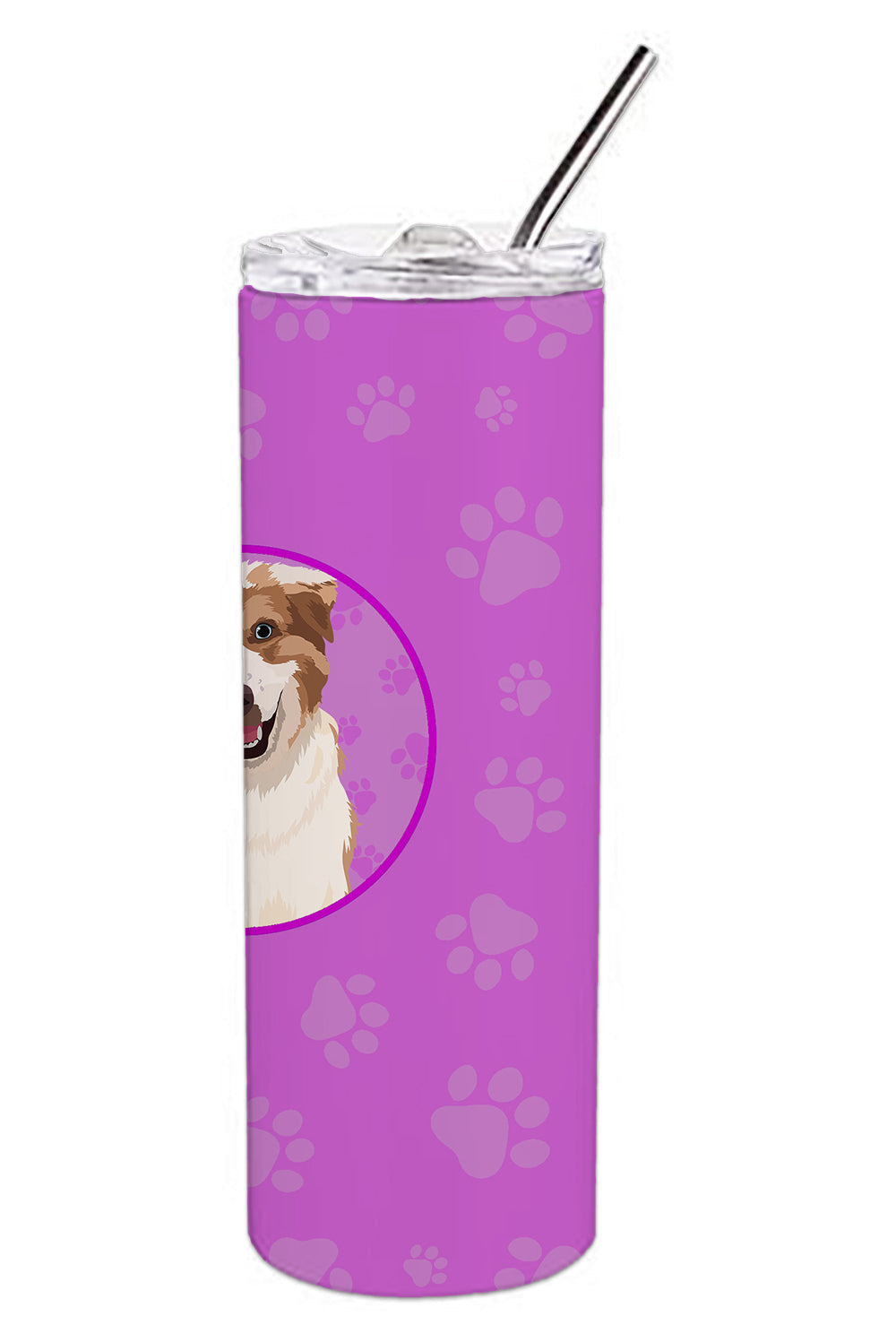 Australian Shepherd Red and White #1 Stainless Steel 20 oz Skinny Tumbler