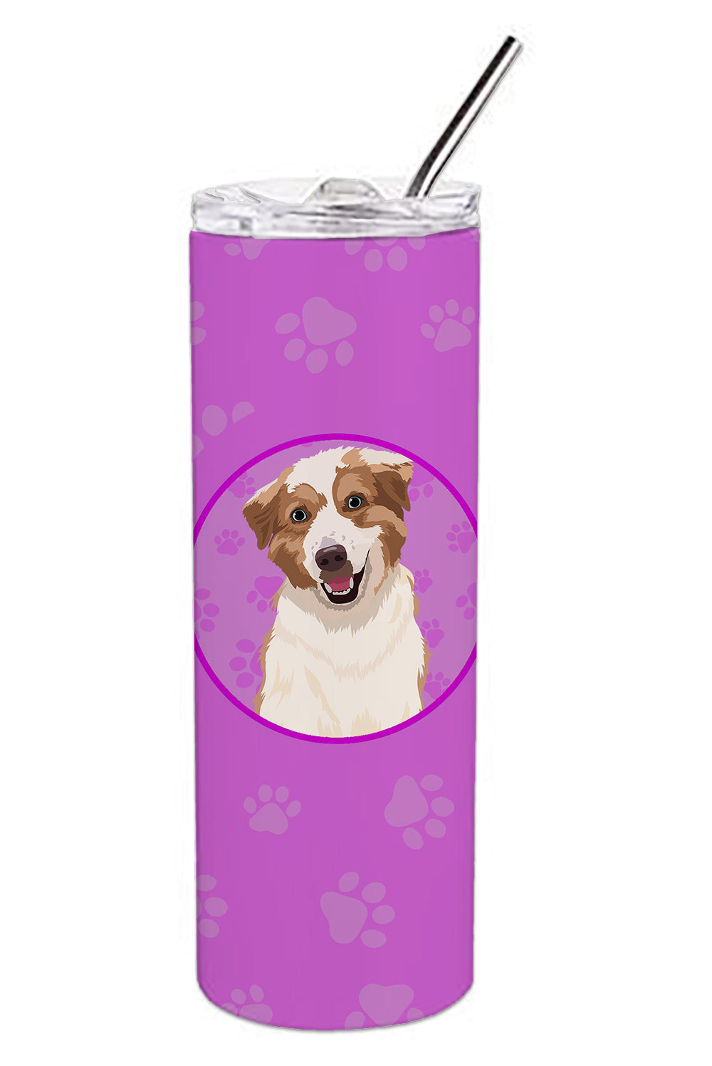 Australian Shepherd Red and White #1 Stainless Steel 20 oz Skinny Tumbler