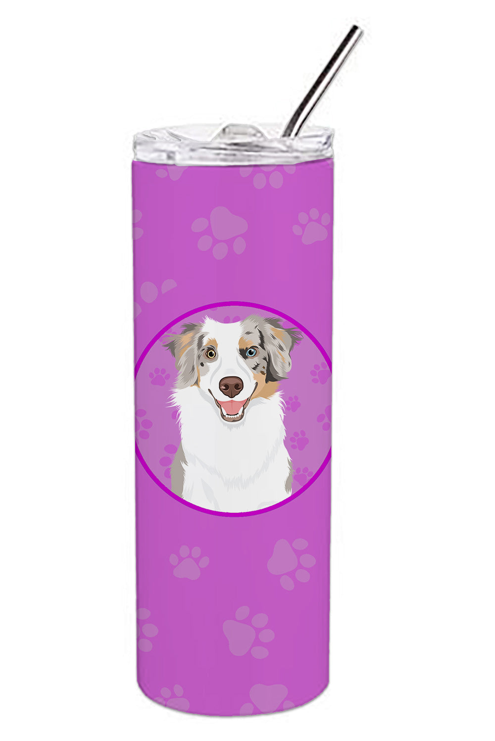 Australian Shepherd Red Merle Tricolor #1 Stainless Steel 20 oz Skinny Tumbler