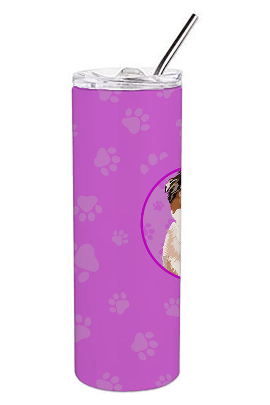 Australian Shepherd Red Merle Tricolor #2 Stainless Steel 20 oz Skinny Tumbler