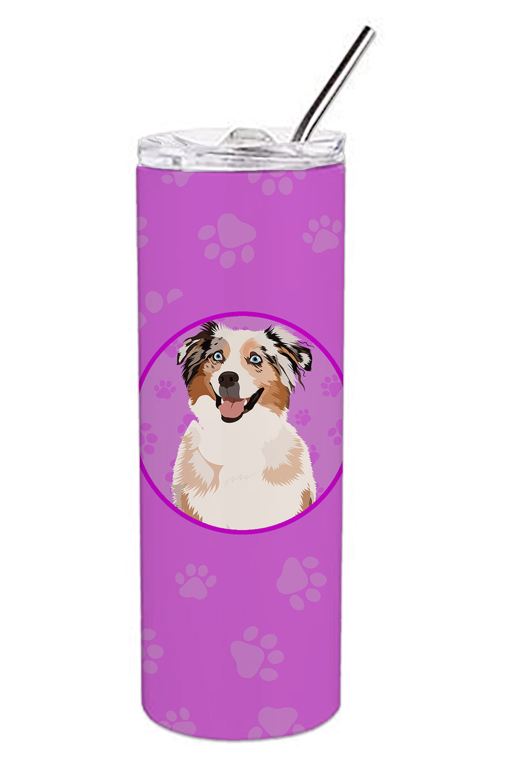 Australian Shepherd Red Merle Tricolor #2 Stainless Steel 20 oz Skinny Tumbler