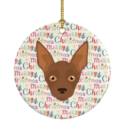 Abyssinian Sand Terrier Merry Christmas Ceramic Ornament