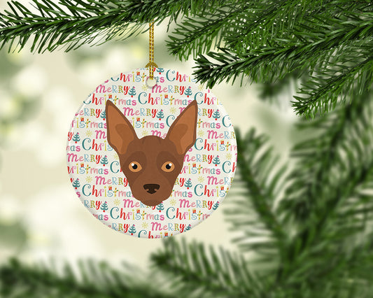 Abyssinian Sand Terrier Merry Christmas Ceramic Ornament