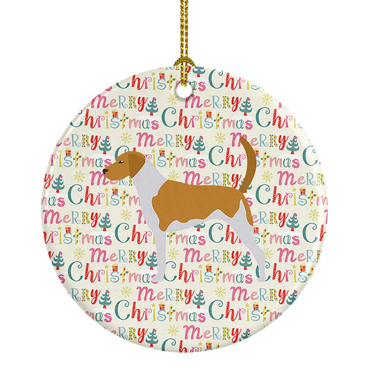 American Foxhound Merry Christmas Ceramic Ornament