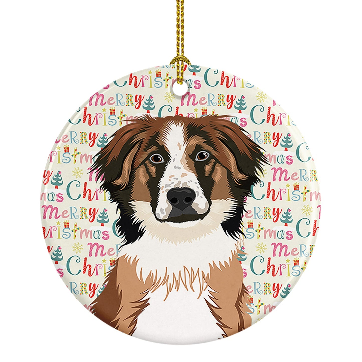 Australian Shepherd Red Tricolor #1 Christmas Ceramic Ornament