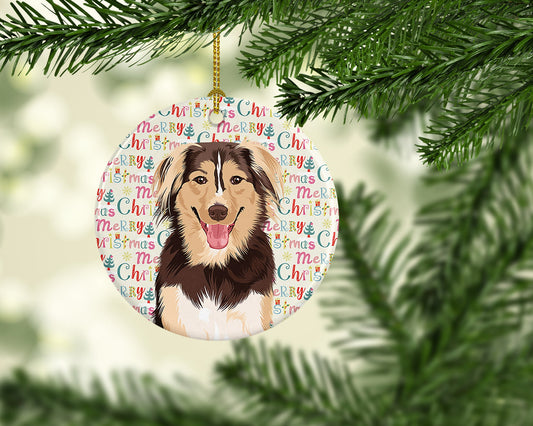 Australian Shepherd Red Tricolor #3 Christmas Ceramic Ornament