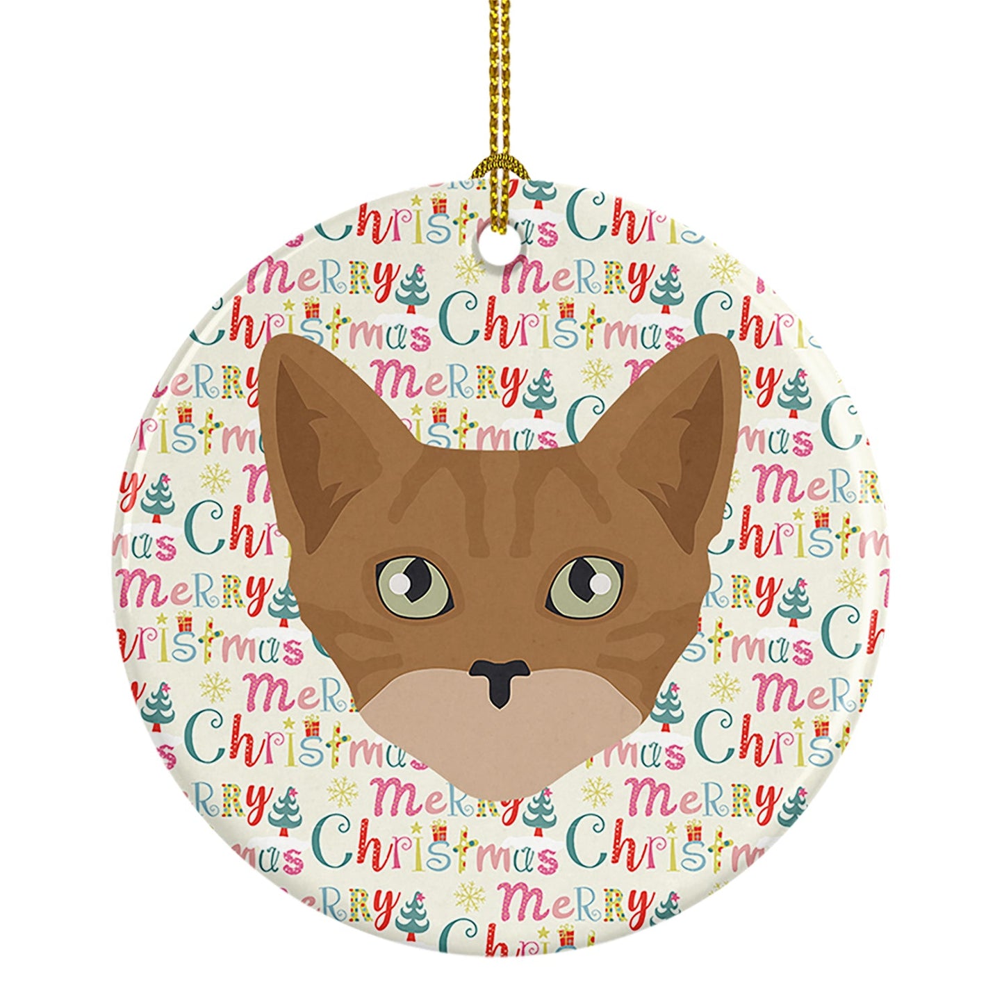 Australian Mist Cat Christmas Ceramic Ornament