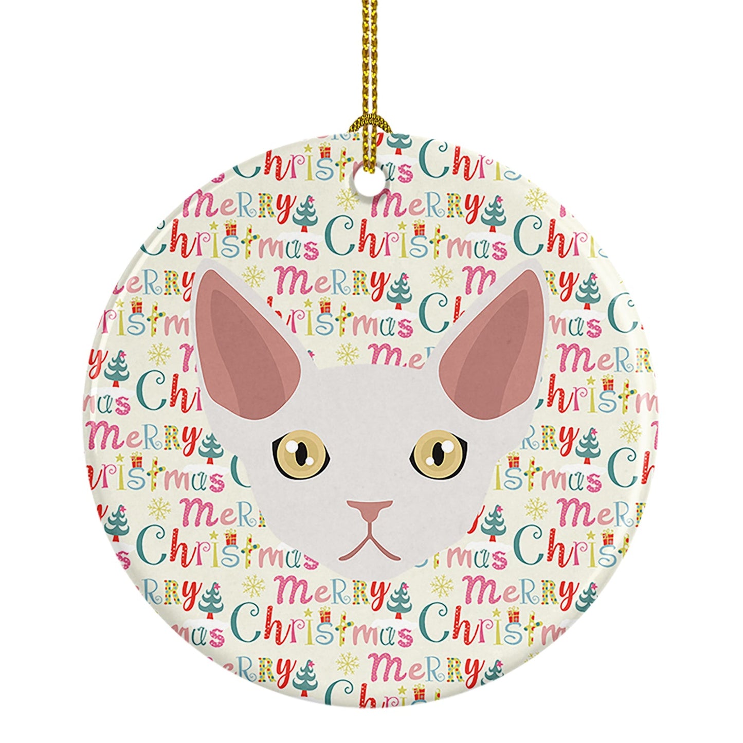 Devon Rex Cat Christmas Ceramic Ornament