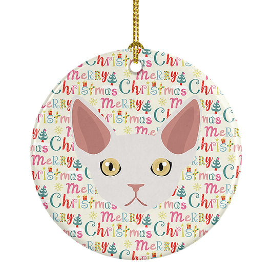 Devon Rex Cat Christmas Ceramic Ornament