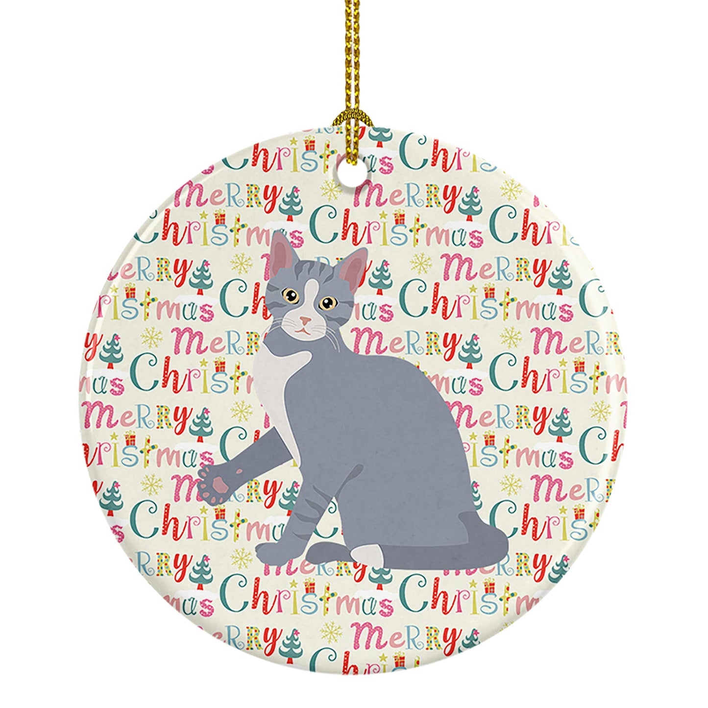 American Polydactyl #2 Cat Christmas Ceramic Ornament