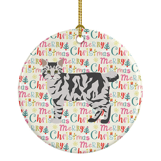 American Bobtail #1 Cat Christmas Ceramic Ornament