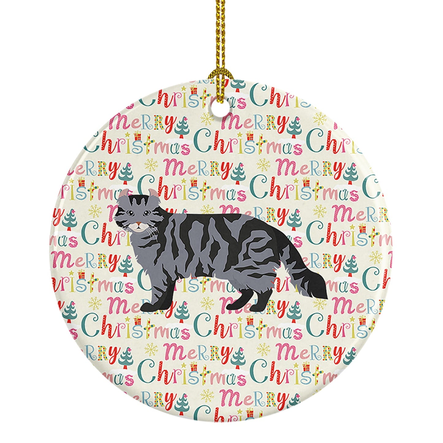 American Curl #1 Cat Christmas Ceramic Ornament