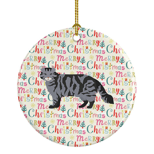 American Curl #1 Cat Christmas Ceramic Ornament
