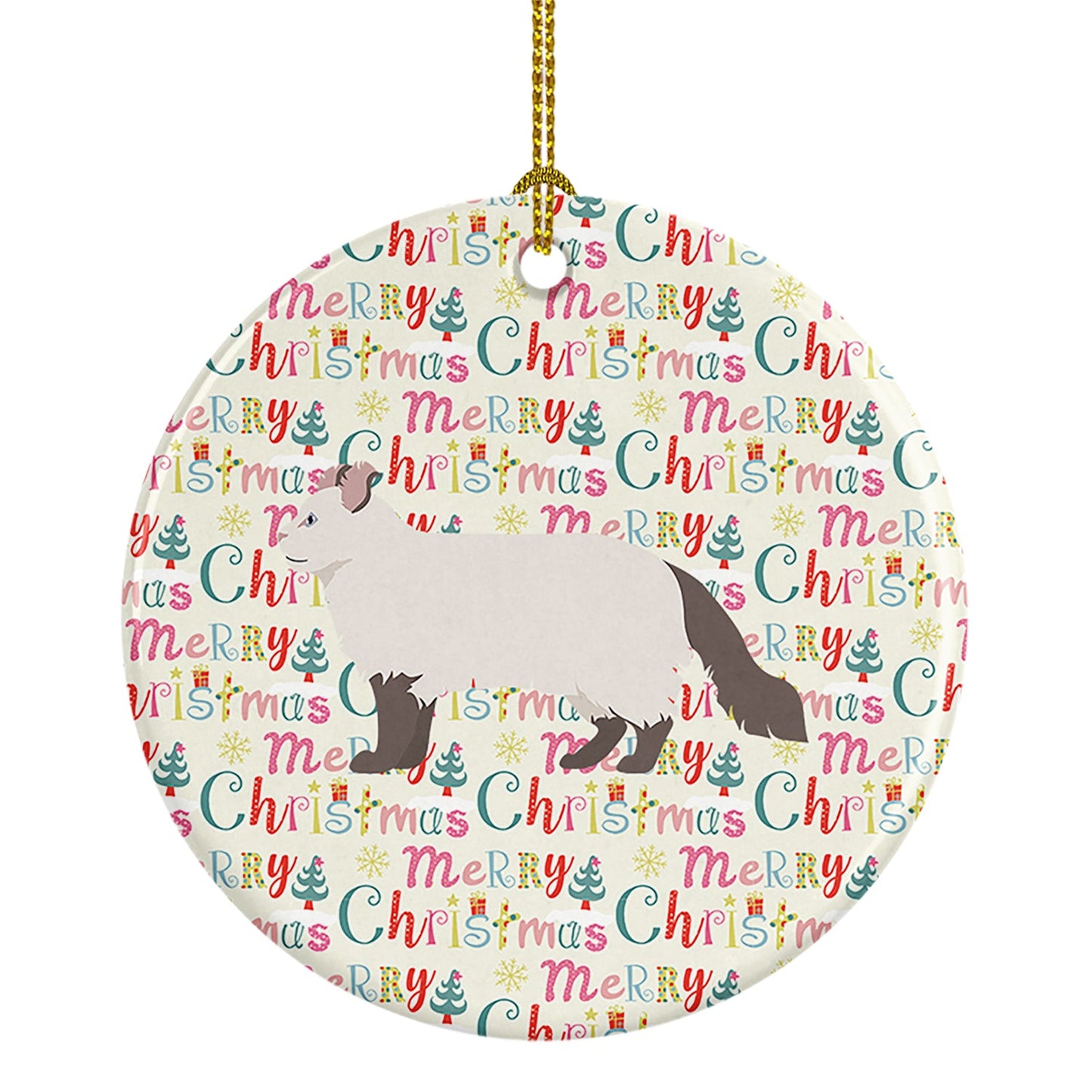 American Curl #2 Cat Christmas Ceramic Ornament