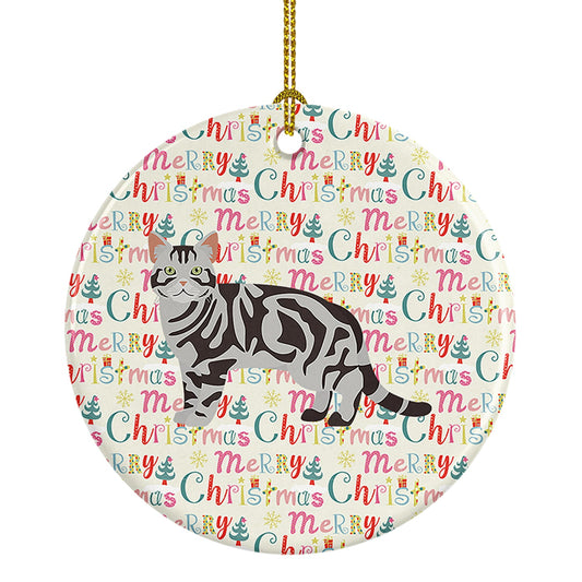 American Shorthair #1 Cat Christmas Ceramic Ornament