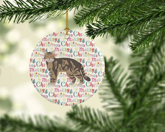 American Wirehair #1 Cat Christmas Ceramic Ornament
