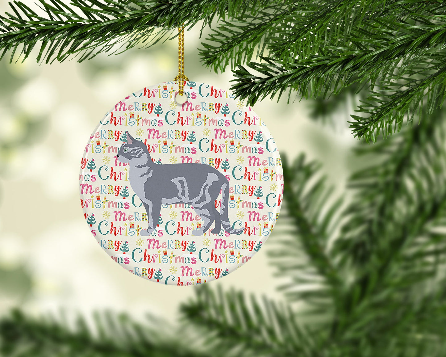 Australian Mist #2 Cat Christmas Ceramic Ornament