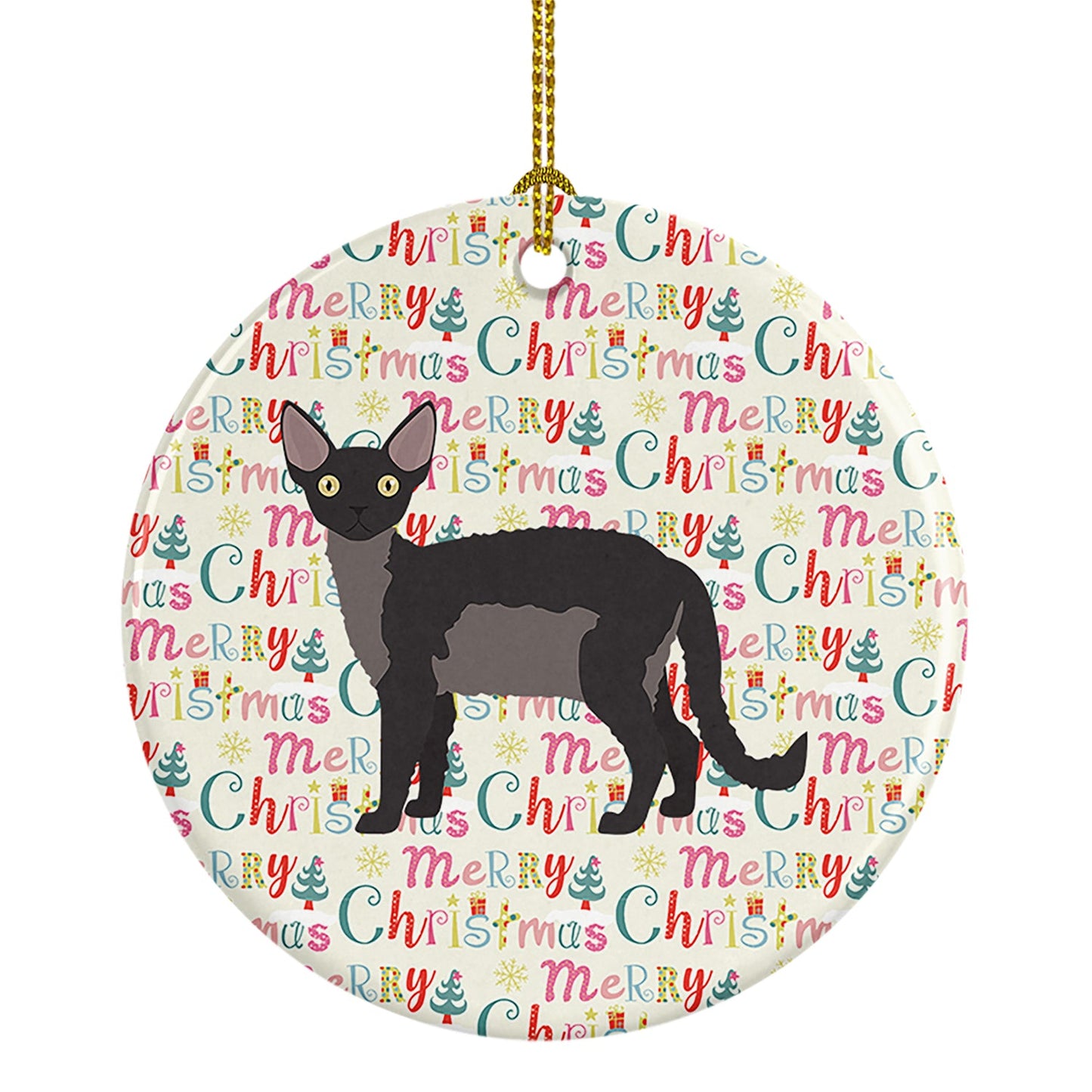 Devon Rex Cat Christmas Ceramic Ornament