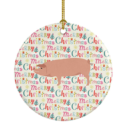 American Landrace Pig Christmas Ceramic Ornament