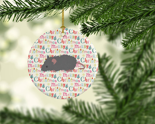 Australian Long Coated Mouse Christmas Ceramic Ornament