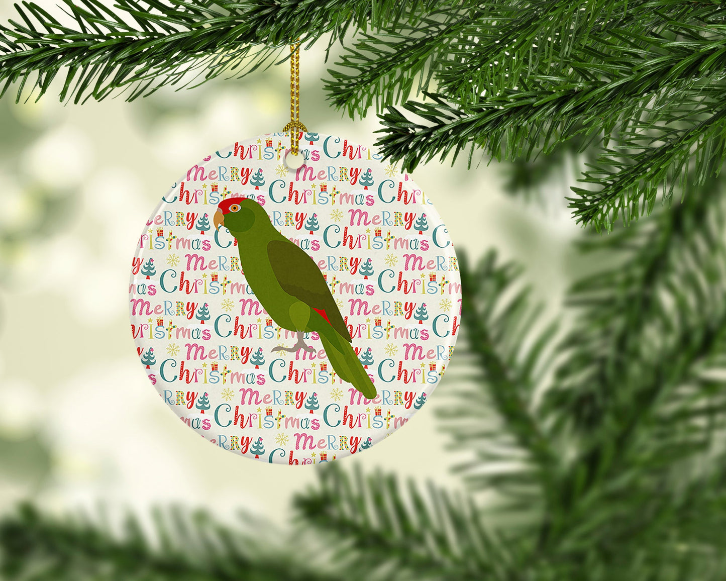Amazon Parrot Christmas Ceramic Ornament