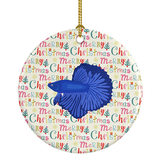 Delta Tail Betta Fish Christmas Ceramic Ornament