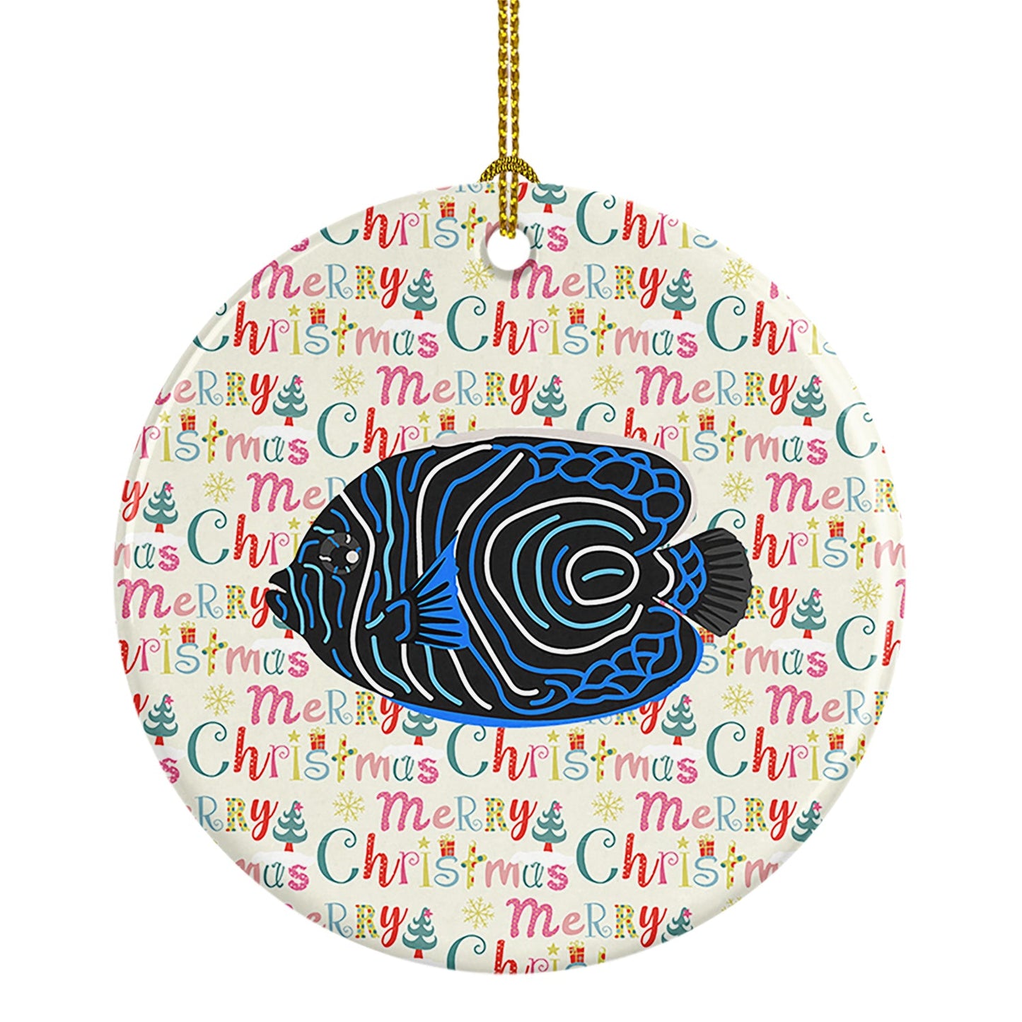 Emperor Angelfish Christmas Ceramic Ornament
