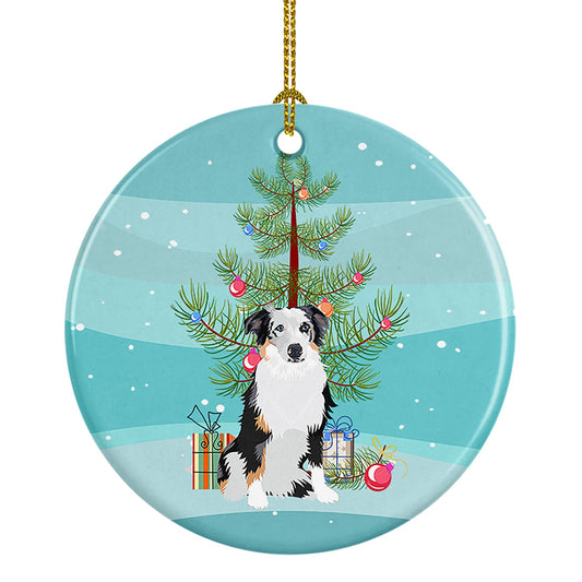 Australian Shepherd Blue Merle #1 Christmas Ceramic Ornament